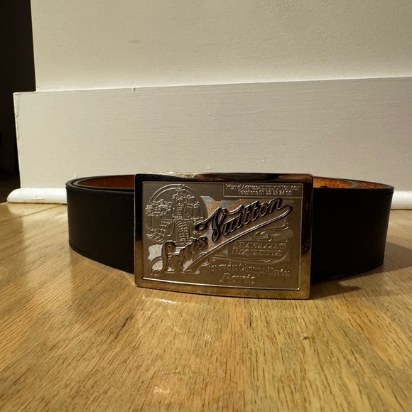 Louis Vuitton Tan and Black Leather Belt - Picture 1 of 3